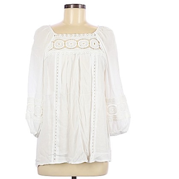 Westport Tops - Westport Women White 3/4 Sleeve Blouse Size XS